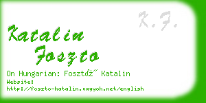 katalin foszto business card